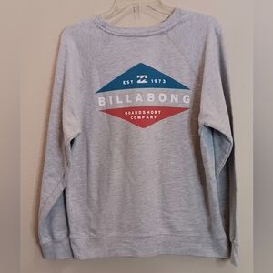 Billabong Sweatshirt L Gray Blue Red Surf Skate Casual